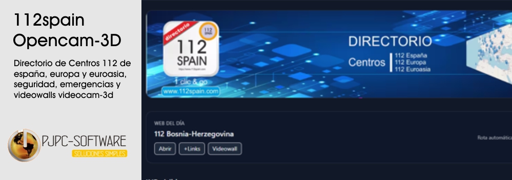 Cabecera gráfica de 112spain.com y OpenCam-3D